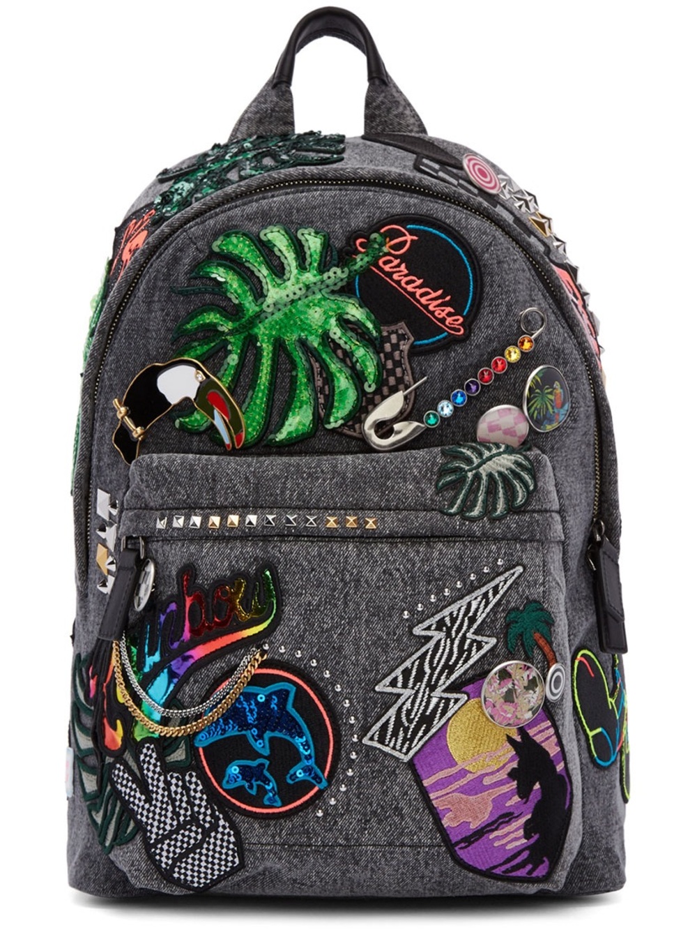 Marc Jacobs Paradise Patchwork Biker Backpack Brand New Rare Denim Disney